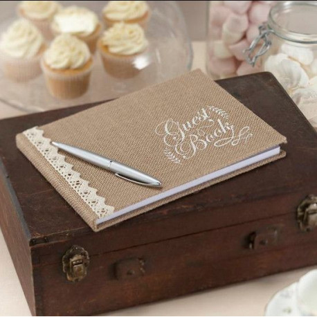 Le livre d'or toile de jute guestbook Le livre d'or toile de jute guestbook