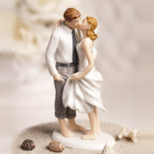 La figurine baiser sur la plage cake topper en porcelaine