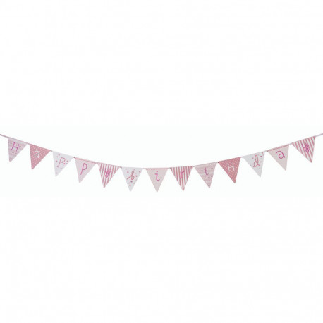 La bannière happy birthday rose