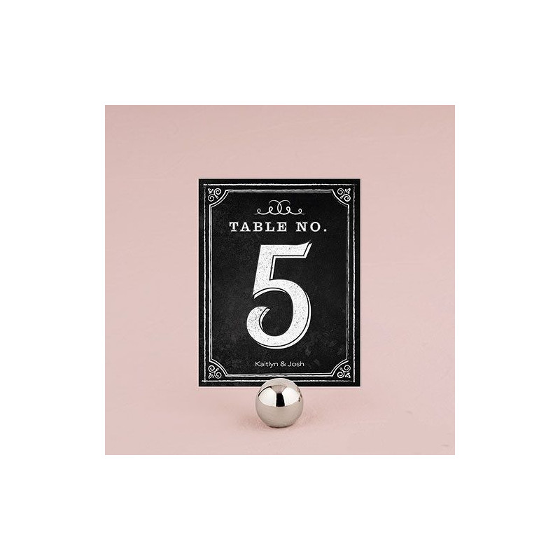 Porte Numéro De Table Mariage GUOKOFF - Lot De 12 Supports En Fil D'acier Argenté, Hauteur 22 Cm, Forme Cœur