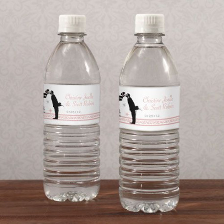 Etiquette autocollante bouteille d'eau mariage personnalisable