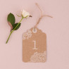 Les 12 numéros table tag kraft et dentelle 0 Les 12 numéros table tag kraft et dentelle 0