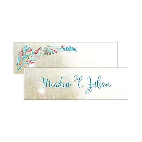 Les 2 cartes rectangulaires plume