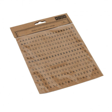 Les stickers alphabet typewriter kraft