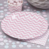Les 8 assiettes en carton chevron rose 0