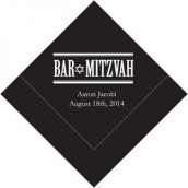 Les 50 serviettes personnalisées bar mitzvah 16,5cm