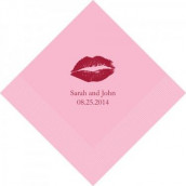 Les 50 serviettes personnalisées baiser 16,5cm