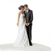 La figurine mariés complices couple noir