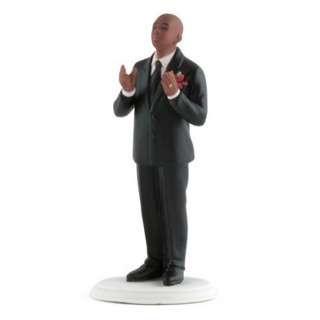 La figurine romance marié chauve noir
