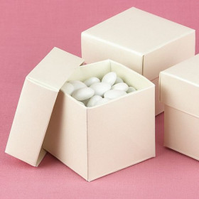 Les 25 boîtes à dragées cube ivoire