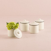Le pot imitation porcelaine avec couvercle