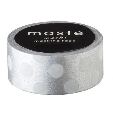Le rouleau de washi tape à pois argent Le rouleau de washi tape à pois argent