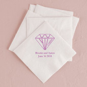 Les 50 serviettes personnalisées diamant 16,5cm