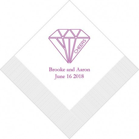 Les 80 serviettes personnalisées diamant 10,8x20cm