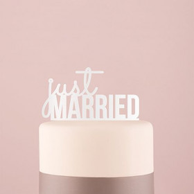 Le pic à gâteau Just married noir ou blanc