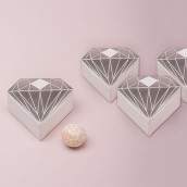 La boîte à dragées diamant argent x10