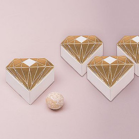 La boîte à dragées diamant or x10