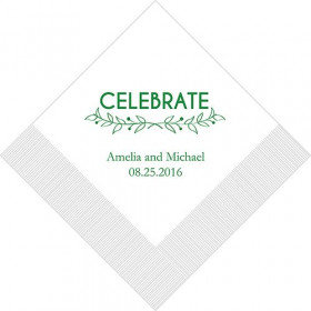 Les 100 serviettes personnalisées celebrate 16,5cm