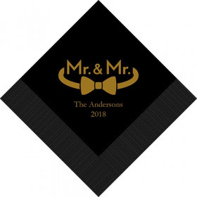 Les 100 serviettes personnalisées mr&mr 16,5cm