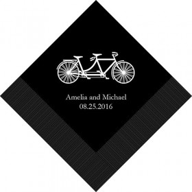 Les 100 serviettes personnalisées tandem 16,5cm