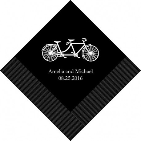 Les 100 serviettes personnalisées tandem 12,5cm Les 100 serviettes personnalisées tandem 12,5cm