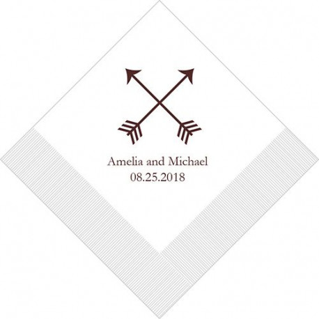 Les 100 serviettes personnalisées flèche 16,5cm