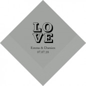 Les 40 serviettes personnalisées love logo 10,8x20cm
