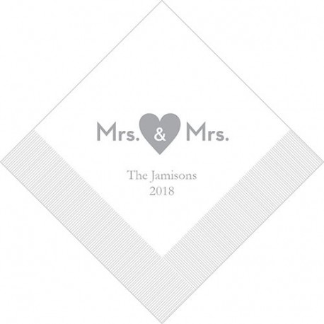 Les 100 serviettes personnalisée mariage lesbien12,5cm
