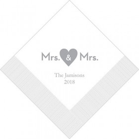 Les 100 serviettes personnalisée mariage lesbien12,5cm