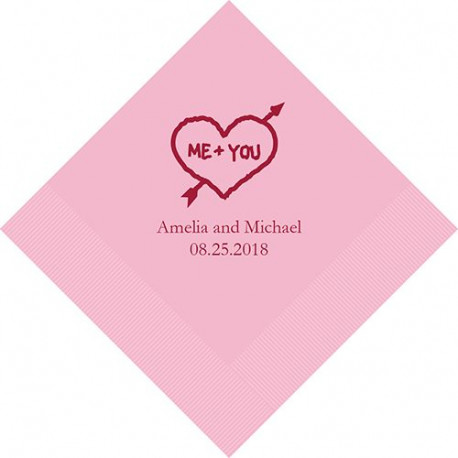 Les 100 serviettes personnaliséesme + you 16,5cm