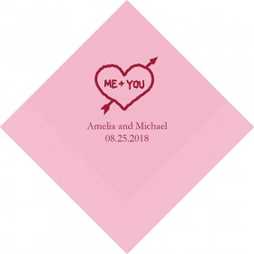 Les 100 serviettes personnaliséesme + you 16,5cm
