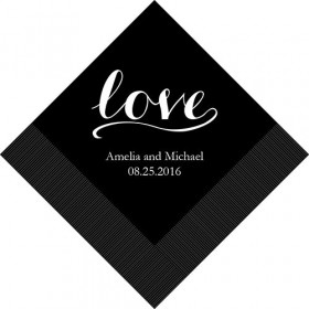 Les 100 serviettes personnalisées Mr & Mrs 12,5cm