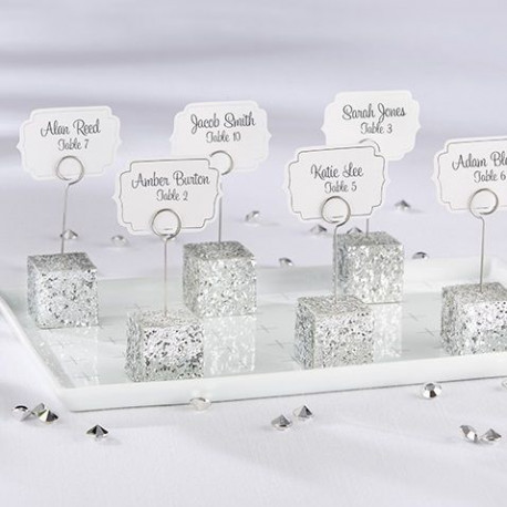 Le marque place cube glitter argent (x6) Le marque place cube glitter argent (x6)