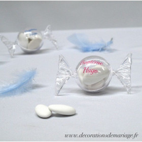 La boite à dragées fer ronde personnalisée