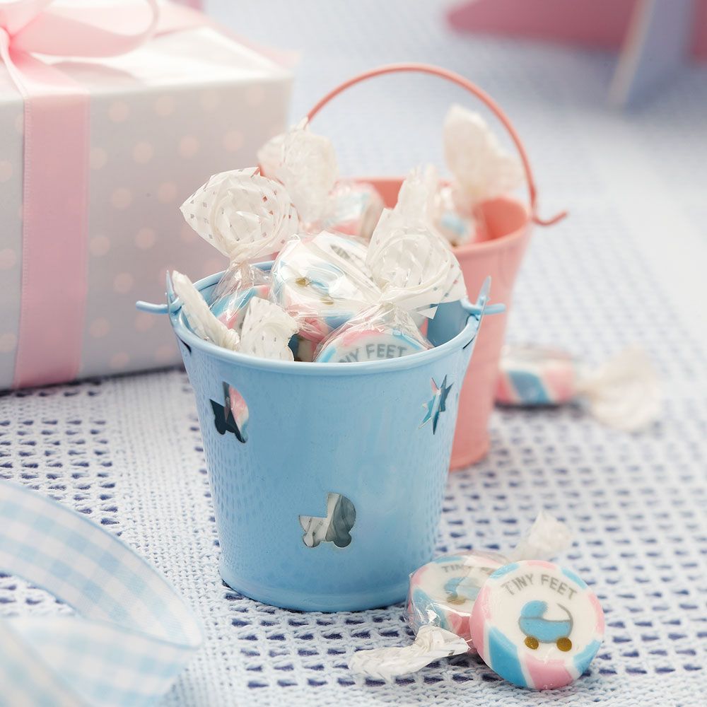 PULABO 12pcs bonbons colorés faveurs boîte seau cadeaux de fête de mariage mini seau en métal rentable et durable Haute qualité Sécurité