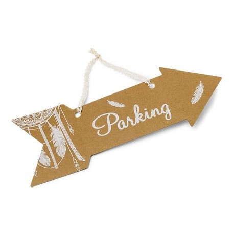 La pancarte flèche boho parking La pancarte flèche boho parking