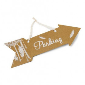 La pancarte flèche boho parking