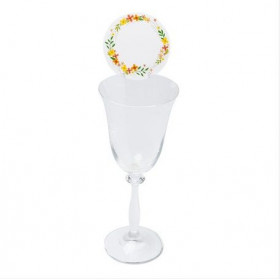 Le marque couronne de fleurs sur verre (x10)