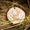 Les lettres en bois blanc 5cm 0
