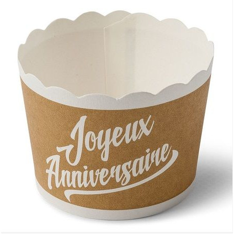 Pot A Glace Anniversaire Candy Bar En Carton Kraft Et Blanc