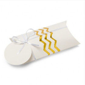 Les 10 boites à dragées blanches chevron or