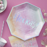 Les assiettes en carton iridescent (x8)  0