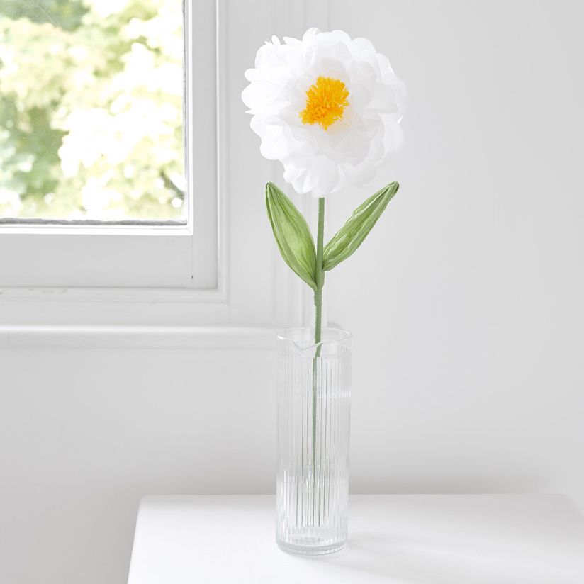 Fleur geante papier blanche pour deco champêtre 55 cm
