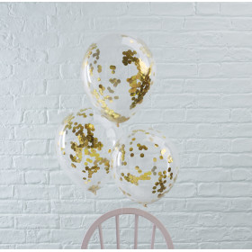 Les 5 ballons confettis or