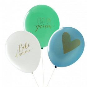 Les ballons baby shower garçon (x3)