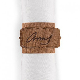 Le rond de serviettes imitation bois (x3)