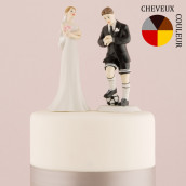 La figurine de mariage fan de football pour gateau
