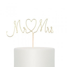 La figurine Mr & Mrs en fil métallique doré