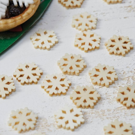 Les confettis de table flocons en bois