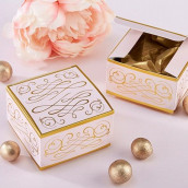 La boîte à dragées romance rose et or (x12)